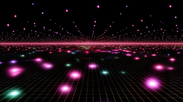 A futuristic scatter plot with glowing, pulsating data points floating over a dark, holographic grid, featuring smooth animations and dynamic tooltips for an immersive, high-tech data visualization.