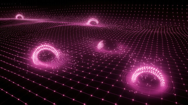 A futuristic scatter plot with glowing, pulsating data points floating over a dark, holographic grid, featuring smooth animations and dynamic tooltips for an immersive, high-tech data visualization.