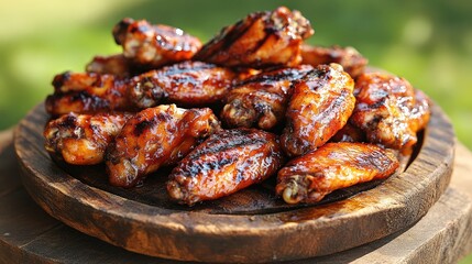 Grilling juicy chicken wings backyard bbq food photography summer close-up flavorful delights