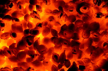 Background of burning apricot kernels.