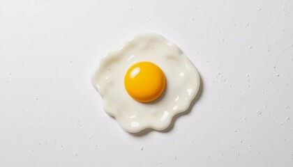 A Single Fried Egg on White Background: A Culinary Delight