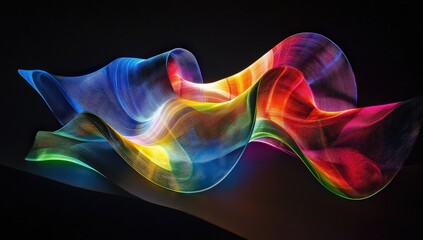 Obraz premium Abstract Colorful Waves: A Symphony of Light and Color