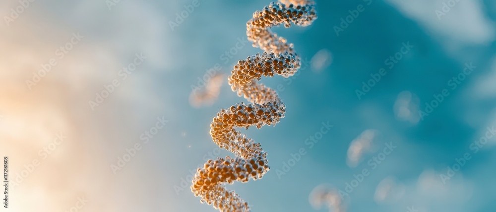 Poster abstract spiral molecular structure 3d render science technology dna
