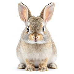 Obraz premium Cute bunny rabbit, white background, pet, animal portrait, Easter.