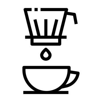coffee brewing process in black and white clip art preview