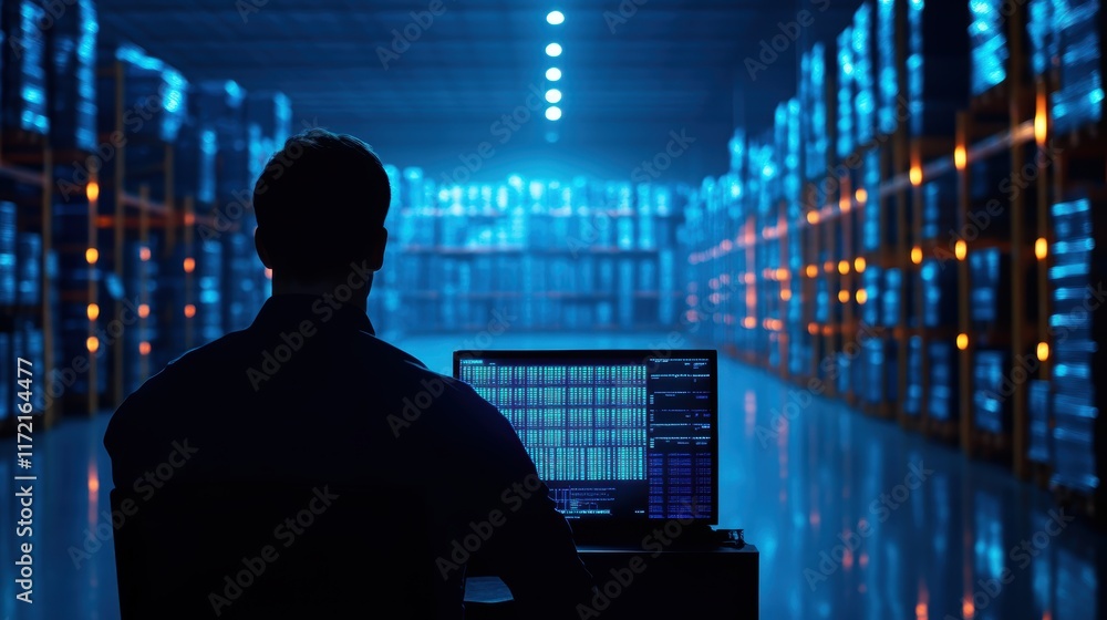 Poster data center operations server room technology session industrial environment rear view digital infra