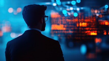 Data analysis action modern office digital workspace tech environment professional viewpoint innovation concept for growth