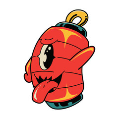 mocking expression of lantern cartoon