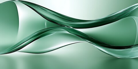 Abstract green flowing wave.