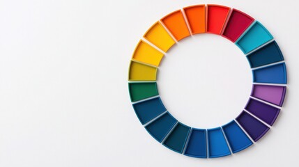 Obraz premium 2025 planning aligns with goal setting and objectives. Color wheel with various shades arranged in a circular pattern.