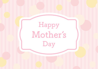 母の日のカードデザイン、かわいい水玉模様とフレームのベクターイラスト03