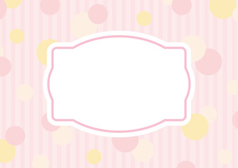 かわいい水玉模様とフレームのベクターイラスト