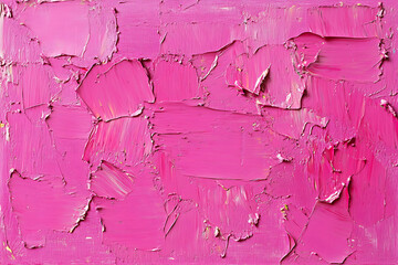 Vivid pink impasto painting with textured layers and dynamic brush strokes, ideal for a bold,...