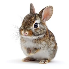 Obraz premium Adorable baby bunny rabbit, studio shot, white background, Easter.