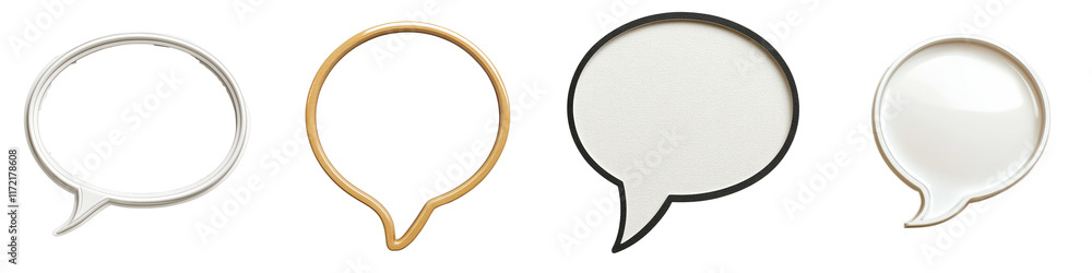 Poster blank speech bubbles in various styles for creative communication and design use