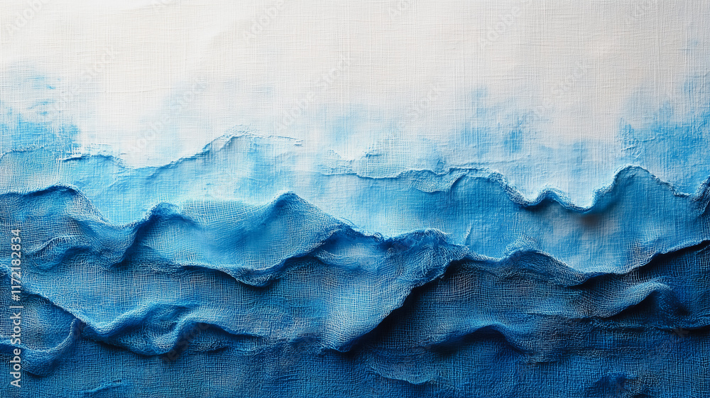 Poster abstract blue waves: a captivating abstract background featuring a textured, undulating expanse of s