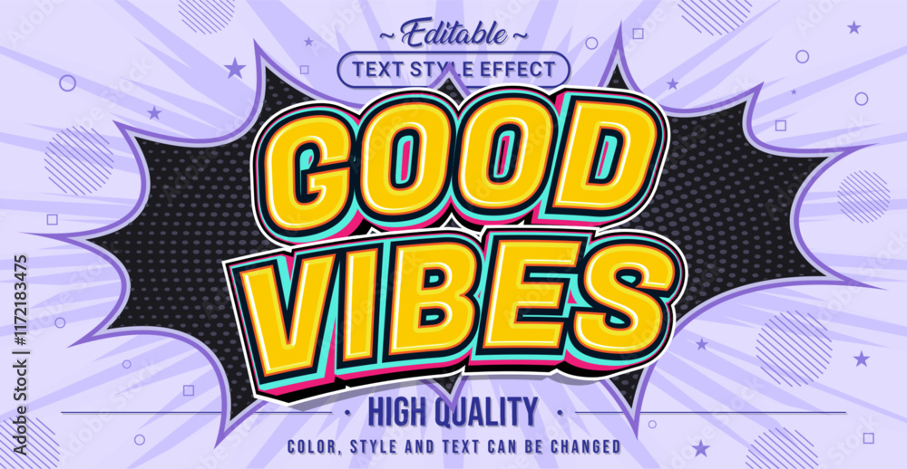 Aufkleber Editable text style effect - Good Vibes text style theme.