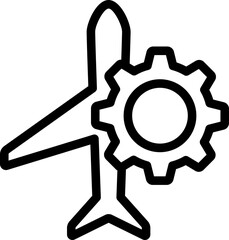 Airplane Maintenance Line Icon