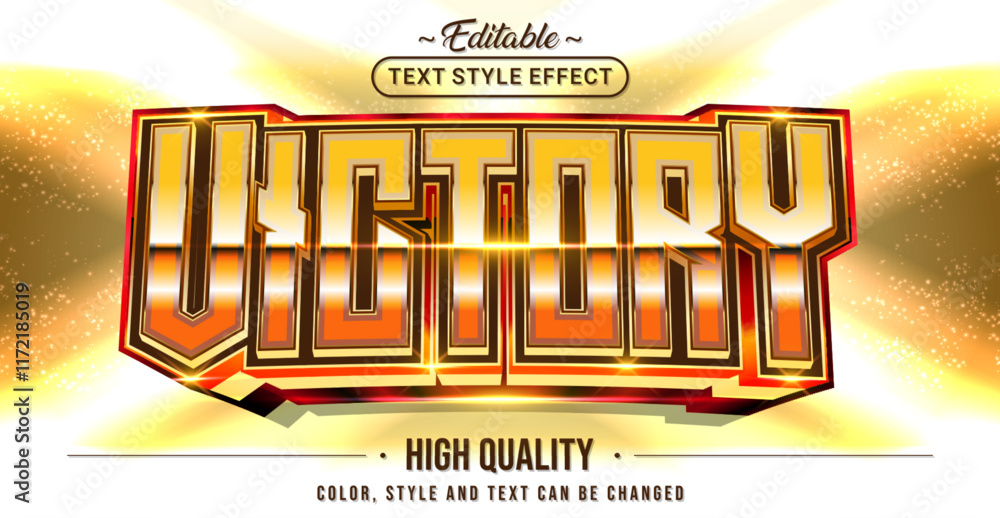Poster Editable text style effect - Victory text style theme.