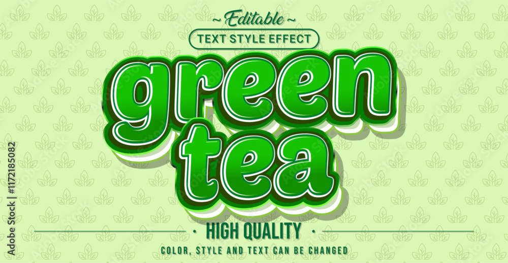 Poster Editable text style effect - Green Tea text style theme.