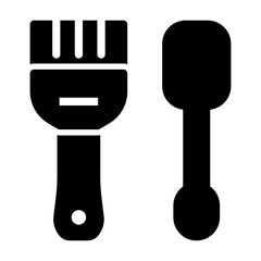 brush and spoon Solid icon