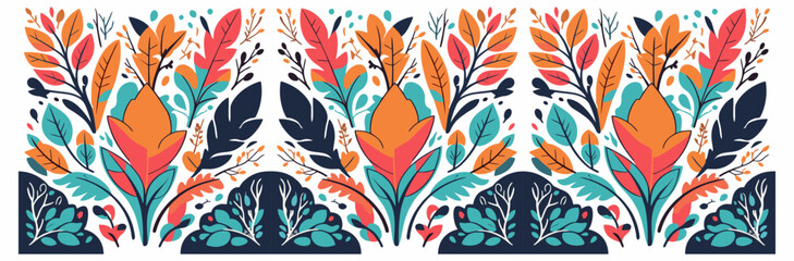 Colorful Autumn Leaves Pattern Vector Illustration Isolated on White Background for wallpaper, wrapping paper, pattern filling, textile, autumn greeting card