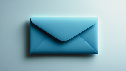 Sky Blue Envelope: A subtly-lit, light blue envelope rests on a pale background, ready to deliver...