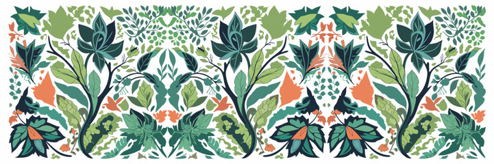 Colorful Autumn Leaves Pattern Vector Illustration Isolated on White Background for wallpaper, wrapping paper, pattern filling, textile, autumn greeting card