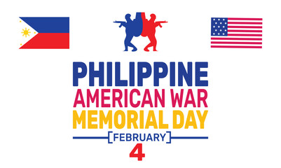 Philippine-American War Memorial Day  background template. Perfect for banners, cards, posters, and social media. Vector design with text inscription and classic color for a professional look