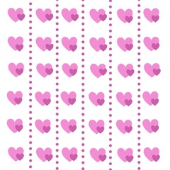 seamless pattern with pink hearts
