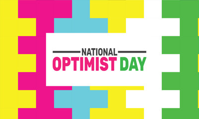 Obraz premium February is Optimist Day background template. Perfect for banners, cards, posters, and social media. Vector design with text inscription and classic color for a professional look