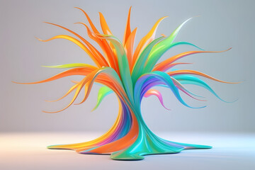 Fototapeta premium Abstract 3D rendering beautiful color paints ray on the plain background