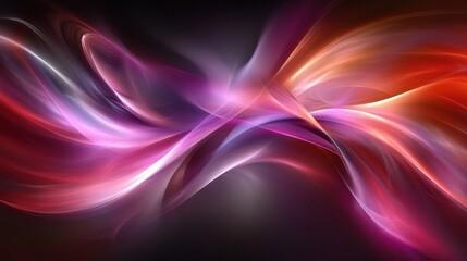Abstract Flowing Waves of Colorful Light on a Dark Background, Evoking a Sense of Dynamic Motion and Ethereal Beauty in Modern Art Style