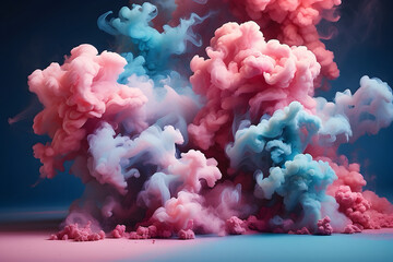 Fototapeta premium Set of abstract different colors of ink in water on a white background. It looks like smoke or cloud. Or zero gravity.