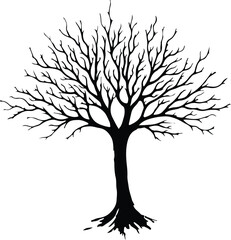 Tree vector file and black and white tree silhouette vectors file