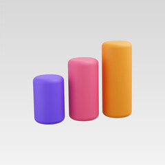 3d Realistic Graph chart vector illustration