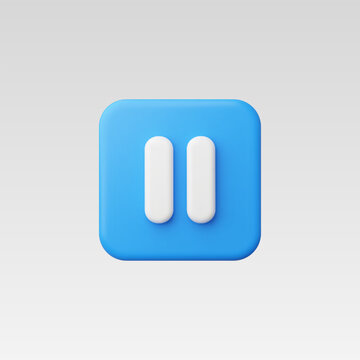 3d Realistic Pause Icon vector illustration