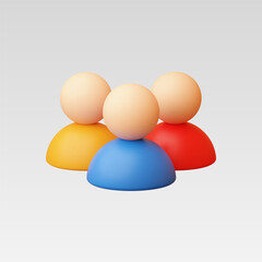 3d Realistic Group of people, Team work concept vector illustration