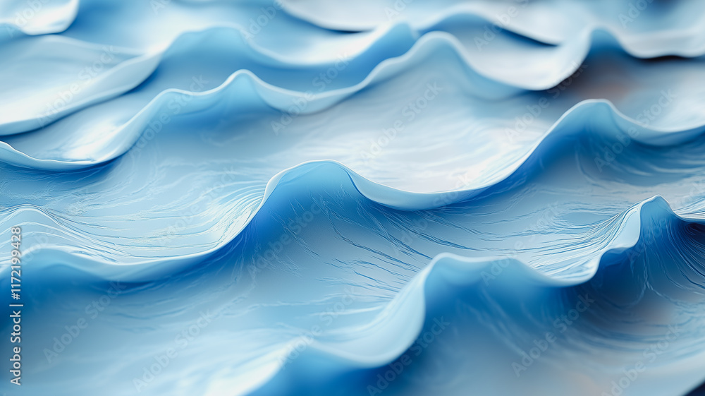 Poster abstract blue wave texture: a mesmerizing close-up of abstract blue waves creating a calming and eth