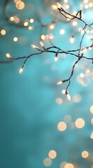 Serene lights against a calming blue backdrop.