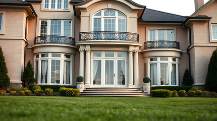 Fototapeta premium Exterior View of a Large Suburban House