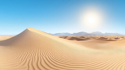 Vast Desert Landscape with Rippling Sand Dunes