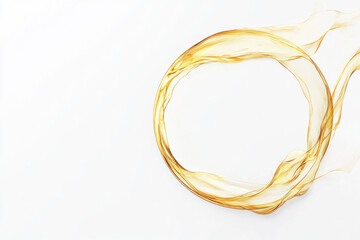 White background with yellow swirl.