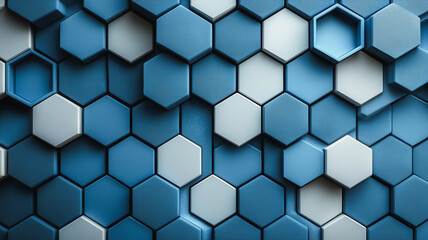 Abstract Hexagon Pattern:  A captivating abstract pattern of blue and white hexagons create a mesmerizing and futuristic backdrop.