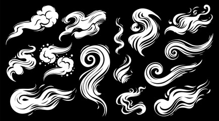 Fototapeta premium Smoke element illustration. Cartoon of smoke vector.