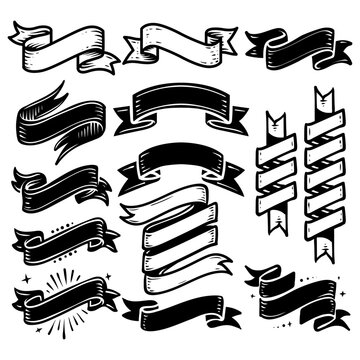 Vintage of ribbon banner element vector design.