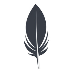 Obraz premium Bird Feather Black Silhouette Isolated on White Background. Vector Illustration