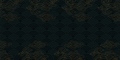 Traditional wave seamless pattern