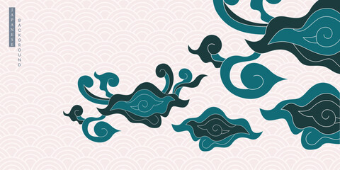 Traditional wave seamless pattern