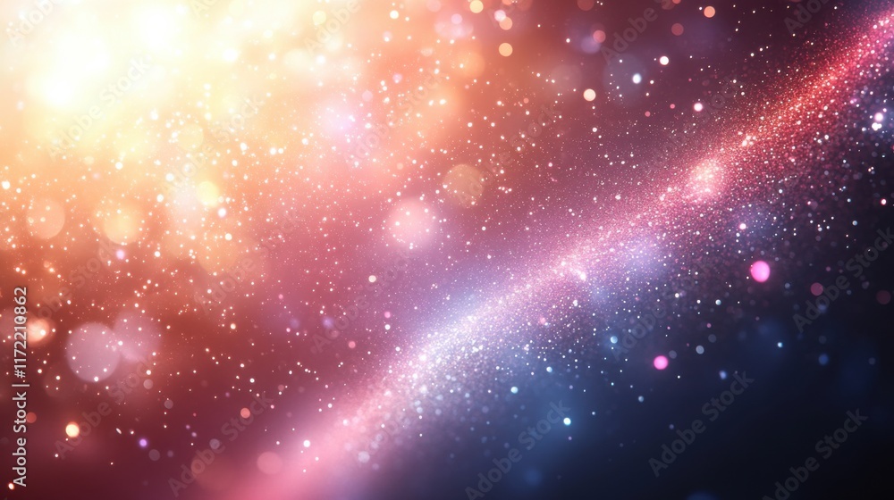 Aufkleber beautiful abstract background with vibrant light particles, starry sky effect and colorful bokeh for